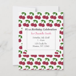 Convite Horário de Verão Cerejas Aniversário