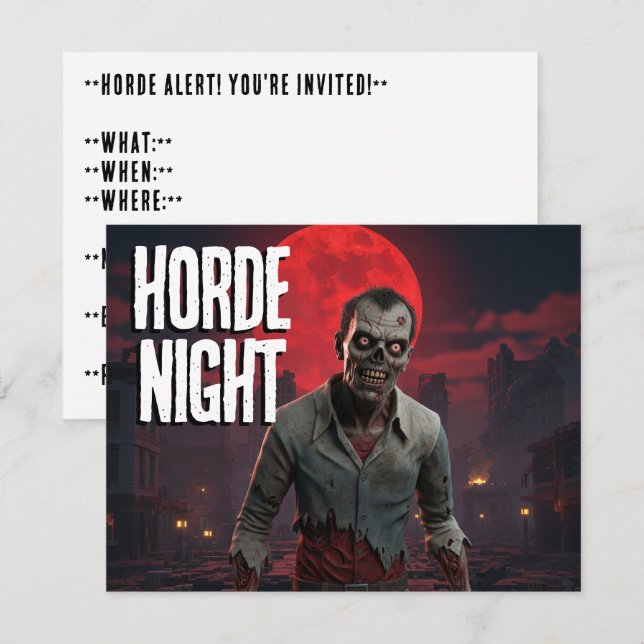 Convite Horde Night Party (Frente/Verso)