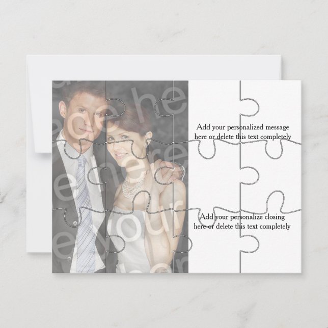 Convite Horizontal de Quebra-cabeça de Fotografia  (Frente)