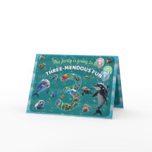 Convite Horizontal Dobrado Personalizado de 3 Part