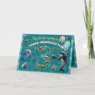 Convite Horizontal Dobrado Personalizado de 3 Part