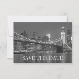 Convite Horizonte de Nova York Casamento no Brooklyn Salve