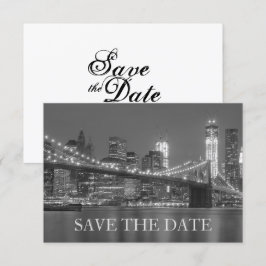 Convite Horizonte de Nova York Casamento no Brooklyn Salve