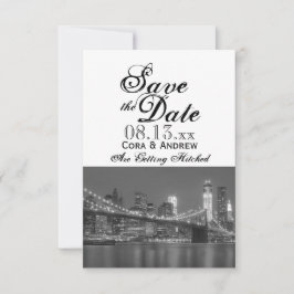 Convite Horizonte de Nova York Casamento no Brooklyn Salve