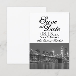 Convite Horizonte de Nova York Casamento no Brooklyn Salve