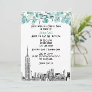 Convite Horizonte de NYC ESB Etch Eucalipto Sweet 16