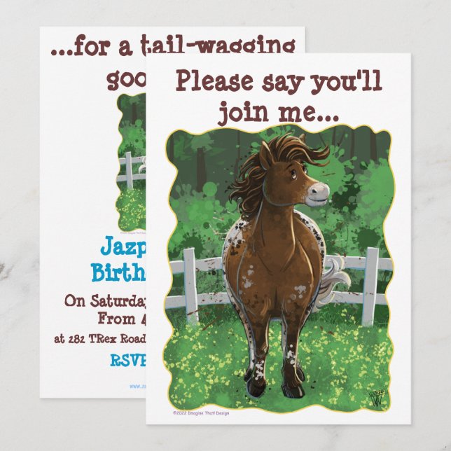 Convite Horo Appaloosa da Festa (Frente/Verso)