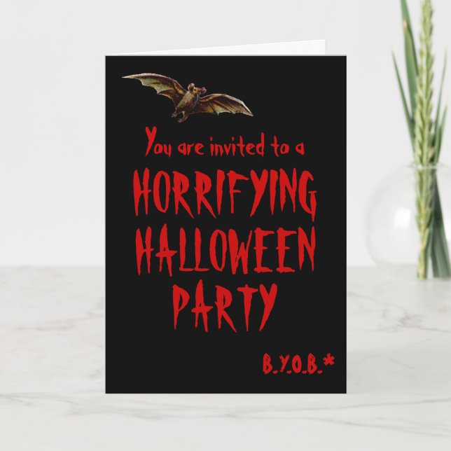Convite Horrifying Halloween Party Invitation (Frente)