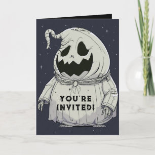 Convite Horror Halloween Hollow Pumpkin Ghost