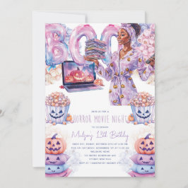 Convite Horror Movie Night Afalloween Slumber Birthday
