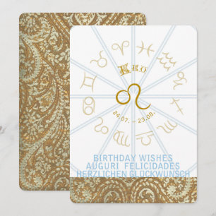 Convite HORROSCÓPIO ~ Aniversário Convide - Leo