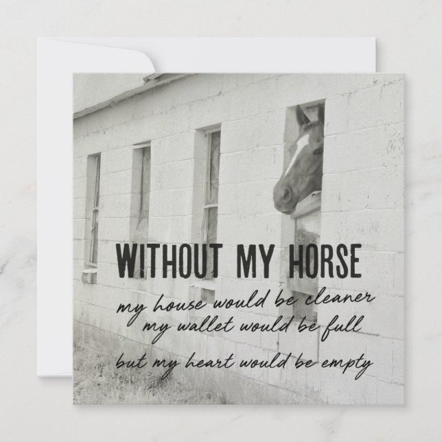 Convite HORSE AND HEART 5.25 x 5.25 card (Frente)