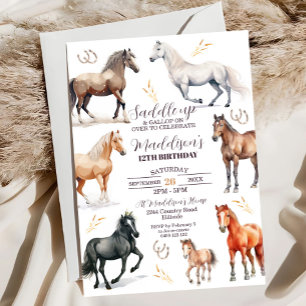 Convite Horse Aniversário Invitation Party Horse Saddup