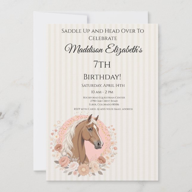 Convite Horse Birthday (Frente)