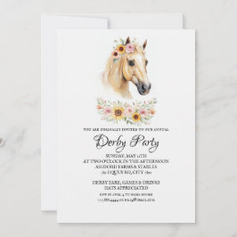 Convite Horse Racing Floral Derby Day Party Invitation