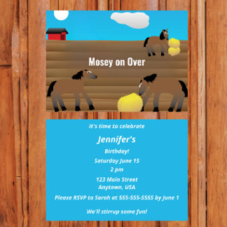 Convite Horse Theme Party | “Mosey On Over”