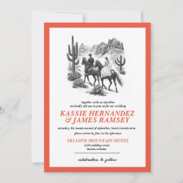 Convite Horseback Canyon Casal Wedding
