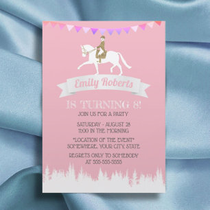 Convite Horseback Riding Horse Party Pink Girl Birday
