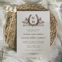 Horsferes Cactus Western Country Boho Wedding Inv