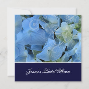 Convite Hortênsia azul/chá de noiva romântico/casamento
