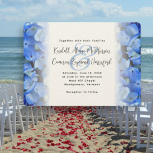 Convite Hortênsia Elegante Casamento Azul Floral