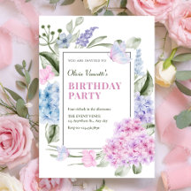 Hortênsia floral estética de aniversário