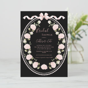 Convite Hortênsia Floral Rosa Elegante Chuveiro de Noiva P