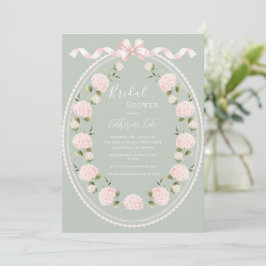 Convite Hortênsia Floral Rosa Verde Salgueiro Elegante Noi