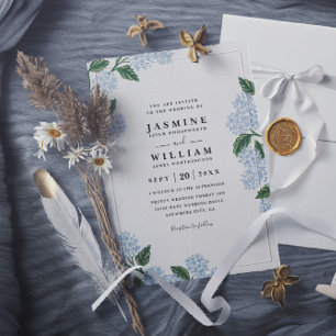 Convite Hortênsia Floral Rústico Elegante Casamento Modern