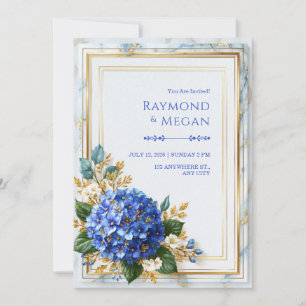 Convite Hortênsia Safira Dourada Romance Casamento
