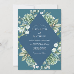 Convite Hortênsia Tulipa Eucalipto Casamento Slate