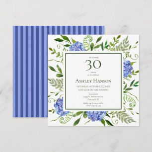 Convite Hortênsias Azuis para 30º Aniversário