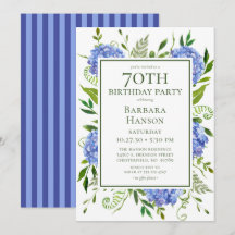 Hortênsias Azuis para 70º Aniversário