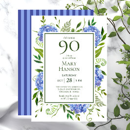 Convite Hortênsias Azuis para 90º Aniversário