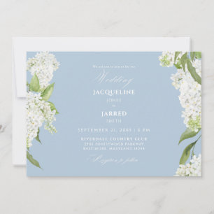 Convite Hortênsias Brancas Azul Céu Casamento II