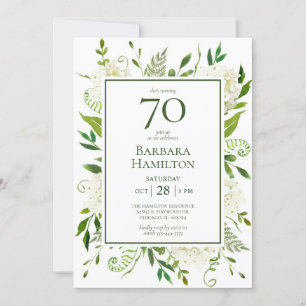 Convite Hortênsias Brancas para 70º Aniversário