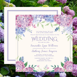 Convite Hortênsias Pastel - Casamento Floral