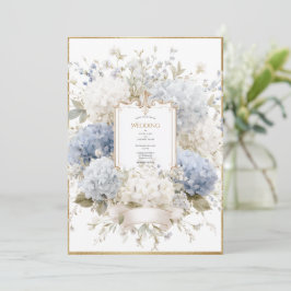 Convite Hortênsias Roxas Elegantes Casamento Vintage