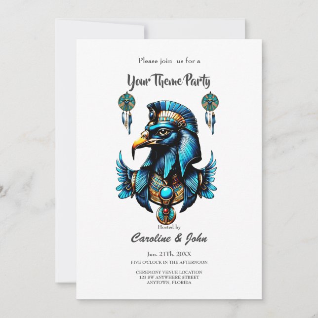 Convite Horus, o deus do falcão egípcio. (Frente)