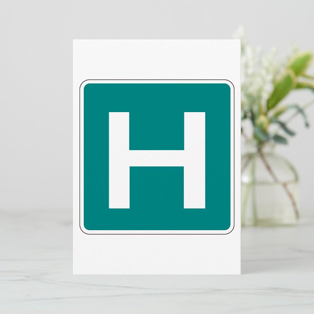 Convite Hospital Road Sign Emergency Medical Facility (Criador carregado)