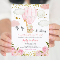 Hot Air Balloon jungle animals Girl Baby Shower