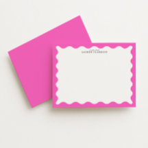 Hot Pink Wavy Frame Note Card