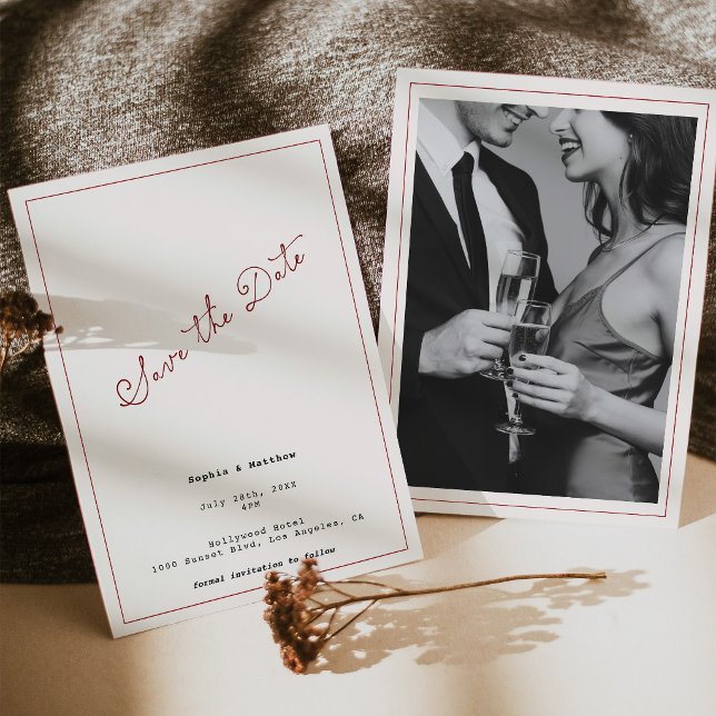 Convite Hotel Antigo Dinheiro Antigo Salve a Data (Vintage Hotel Old Money Save the Date Invitation)