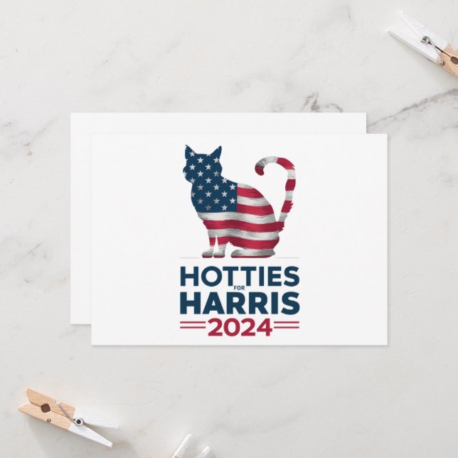 Convite Hotties Para Harris 2024 Cat Ladies Kamala Harris (Frente/Verso In Situ)