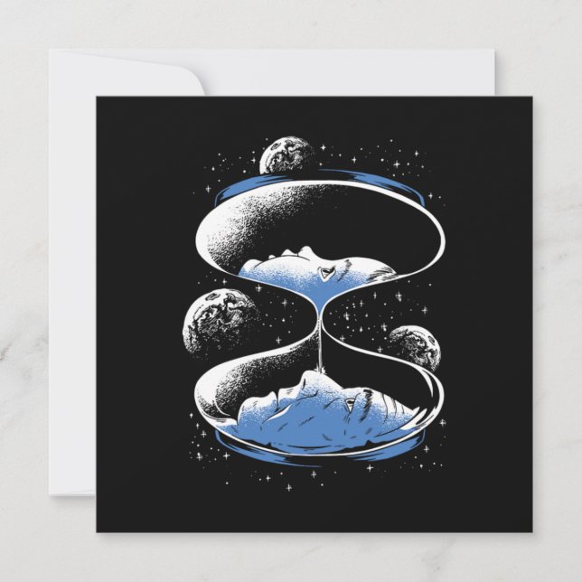 Convite Hourglass Time Traveler Science Fiction Future Gif (Frente)