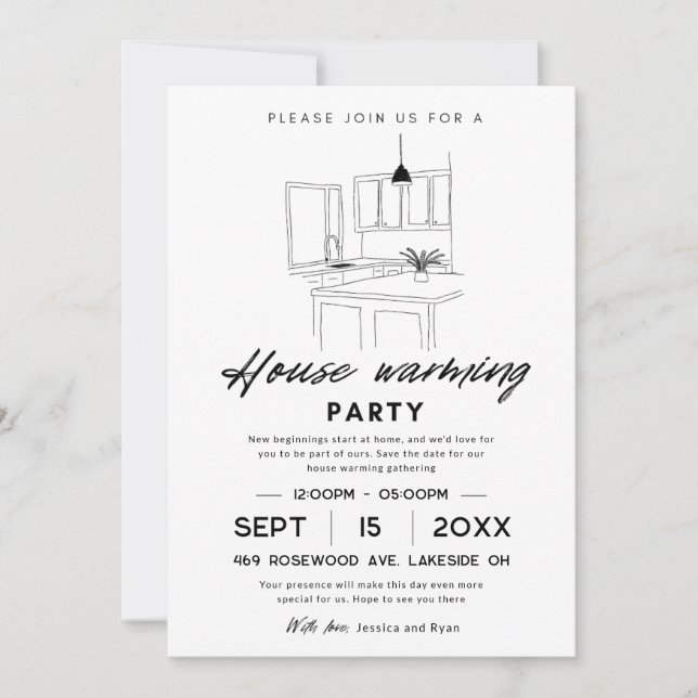 Convite House Warming Party Save The Date  (Frente)