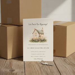 Convite Housewarming Invitation Watercolor Cottage Home