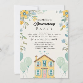 Convite Housewarming Party Invitation Floral New Home Cele