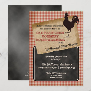 Convite Housewarming rústico do Cookout do quintal do gal