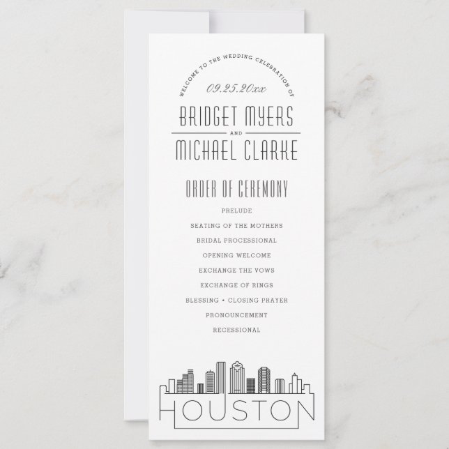 Convite Houston | Programa de Casamento por Deco Moderno (Frente)